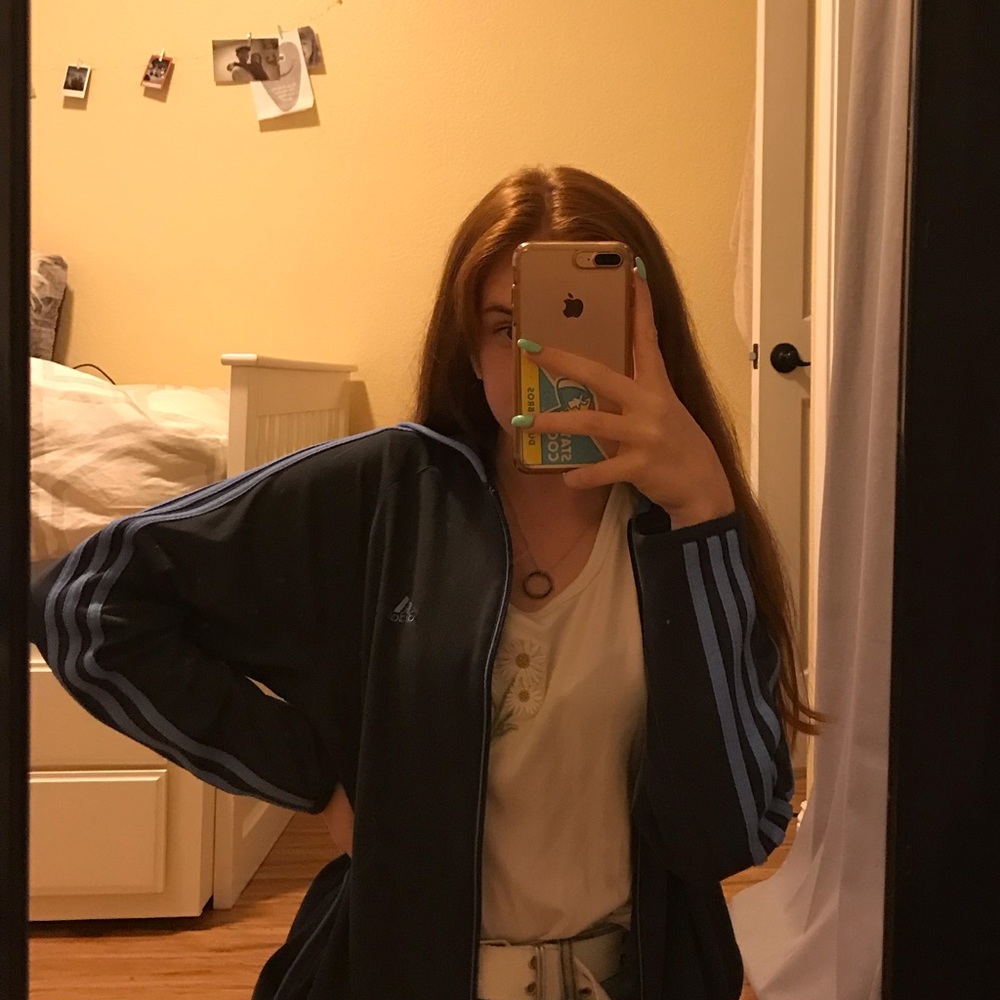adidas blue/grey jacket